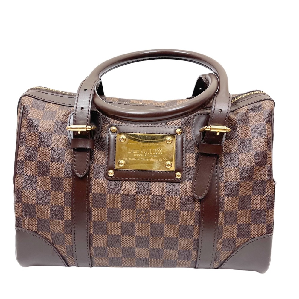 Authentic Louis Vuitton Berkeley Damier Checkered Speedy Style Leather Bag